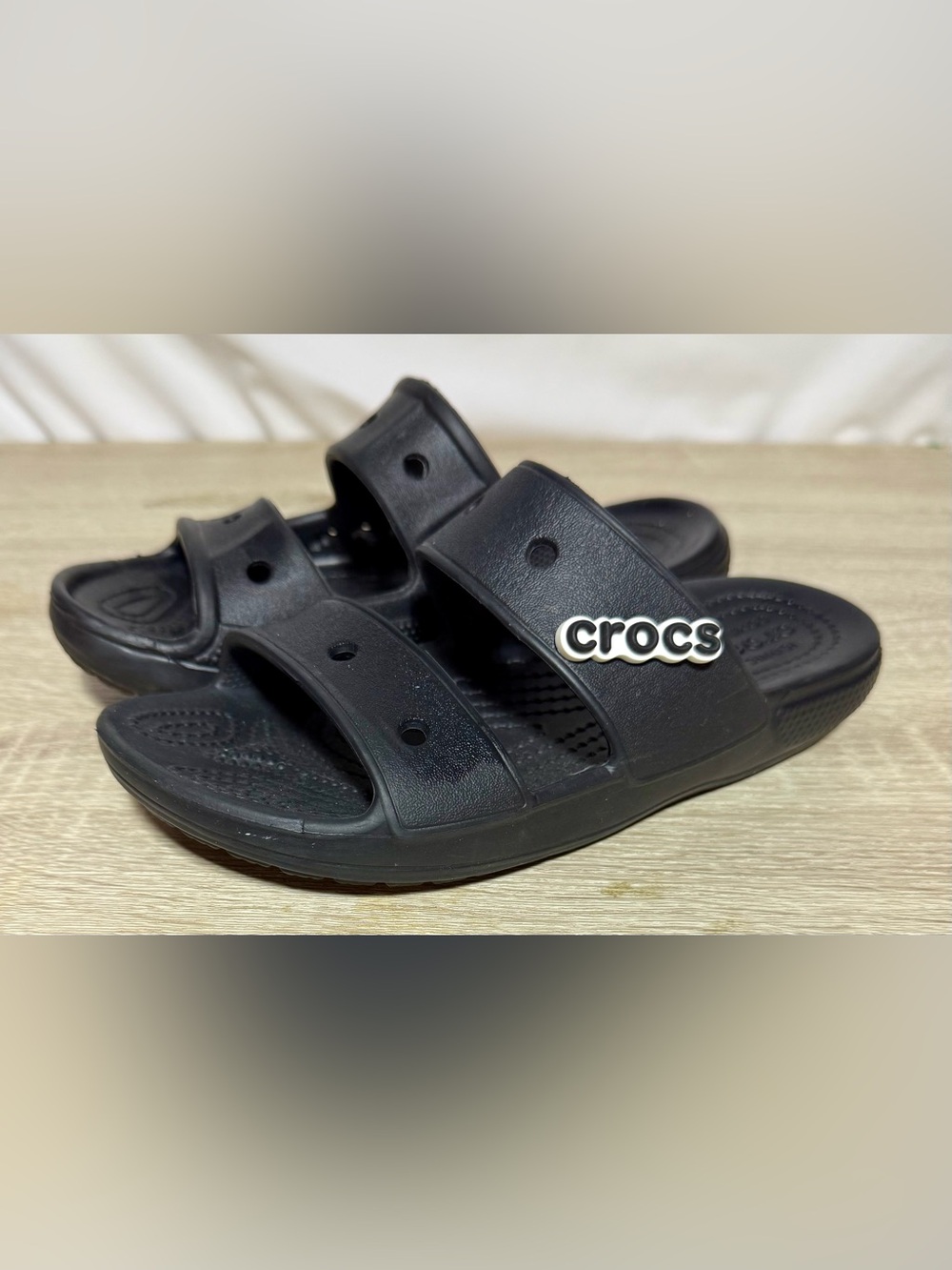 Crocs Classic Dual Strap Slides Women’s 6/Men’s 4 Black
